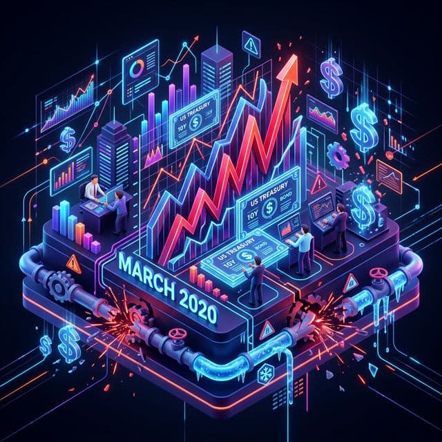 3D animated infographic of March 2020 Treasury Crash