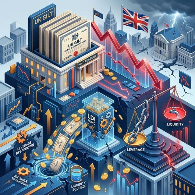3D animated infographic of UK Gilt Crisis