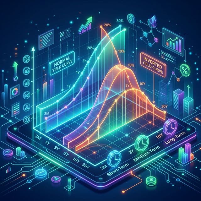 3D animated infographic of Yield Curve